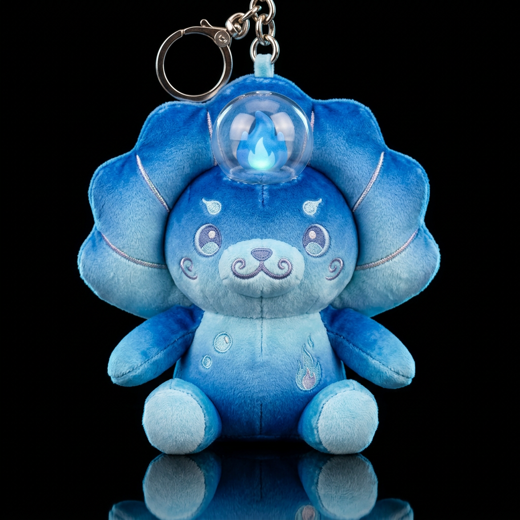 Blue flame scallop with bubble no hat no shirt, wh... water bottle design