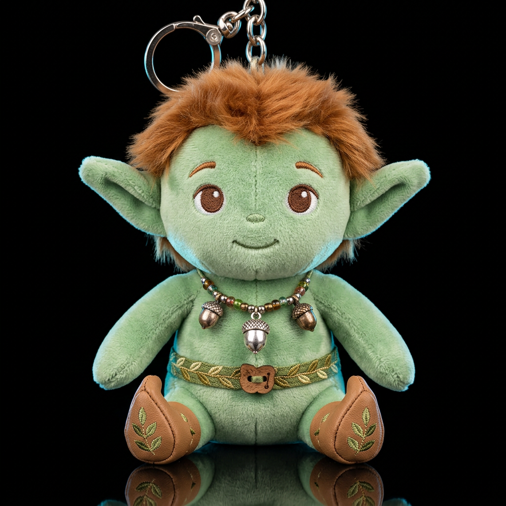 Forest elf no hat no shirt, whimsical water bottle design