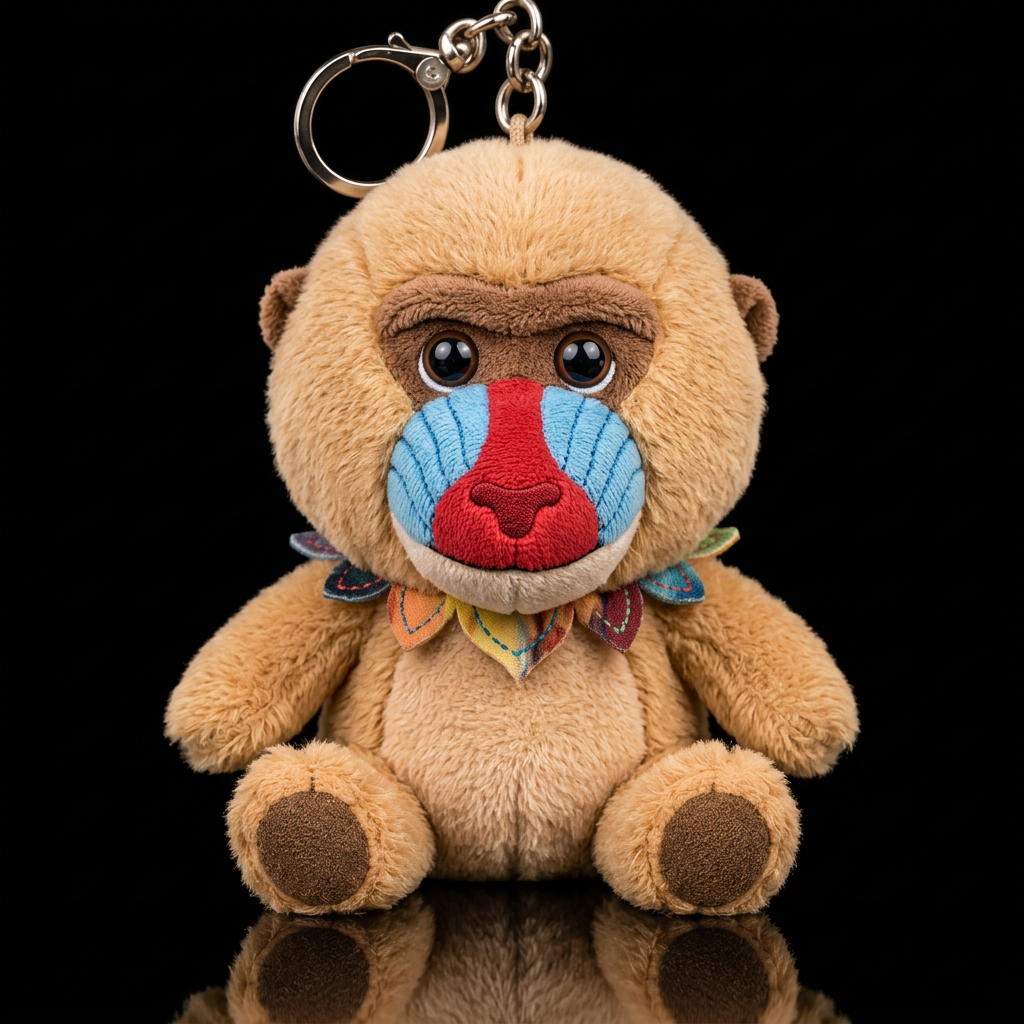 Baboon with no hat no shirt, whimsical water bottle design