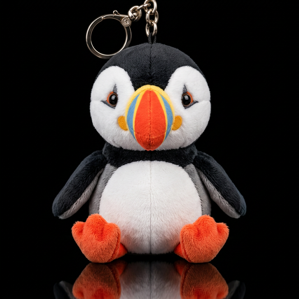 Puffin with no hat no shirt, whimsical water bottle design