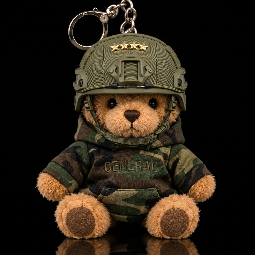 Army general with army hardhat water bottle design