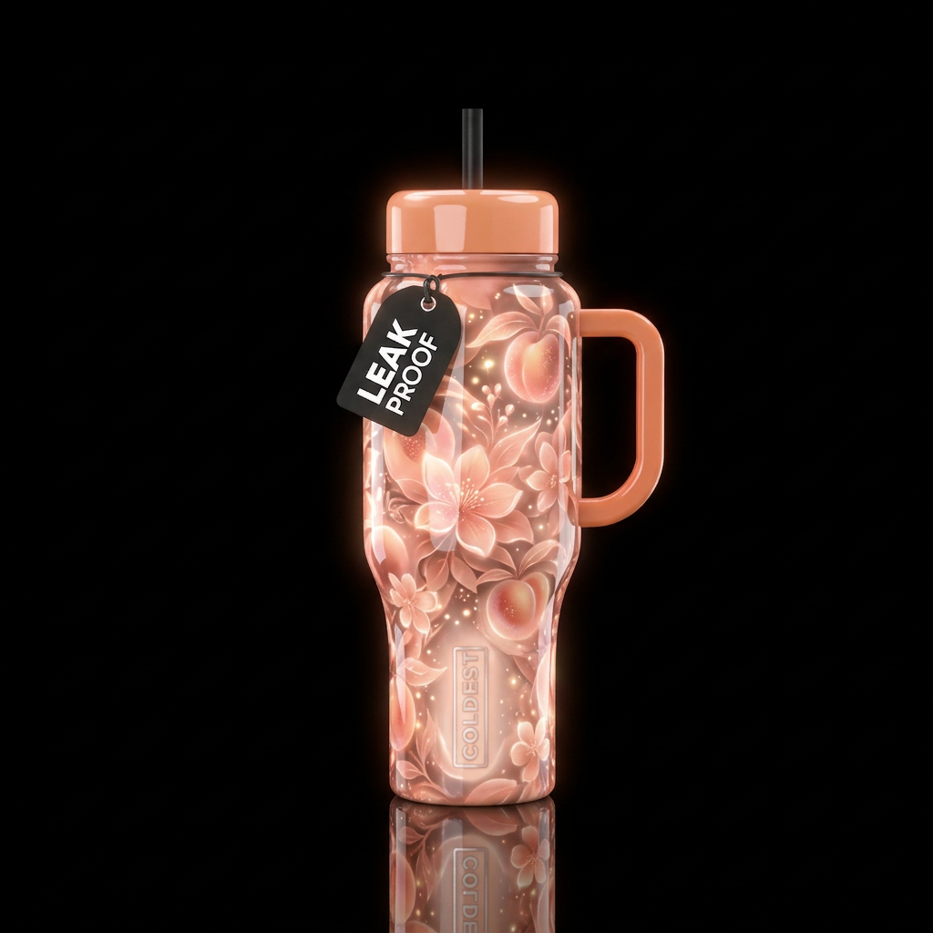 Belini, glossy, glowie, trompe-l'œil, beautiferous... water bottle design
