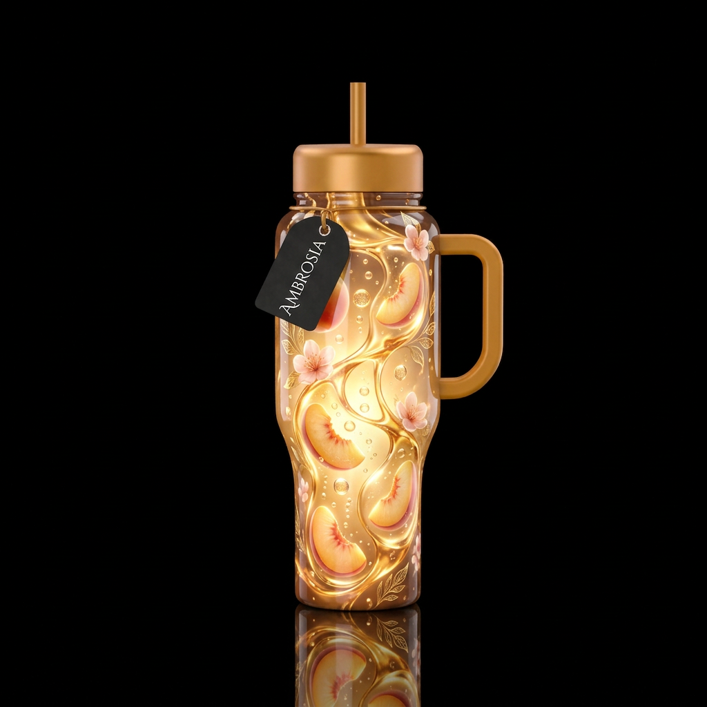 Ambrosia belini,glossy, glowie, trompe-l'œil,beaut... water bottle design