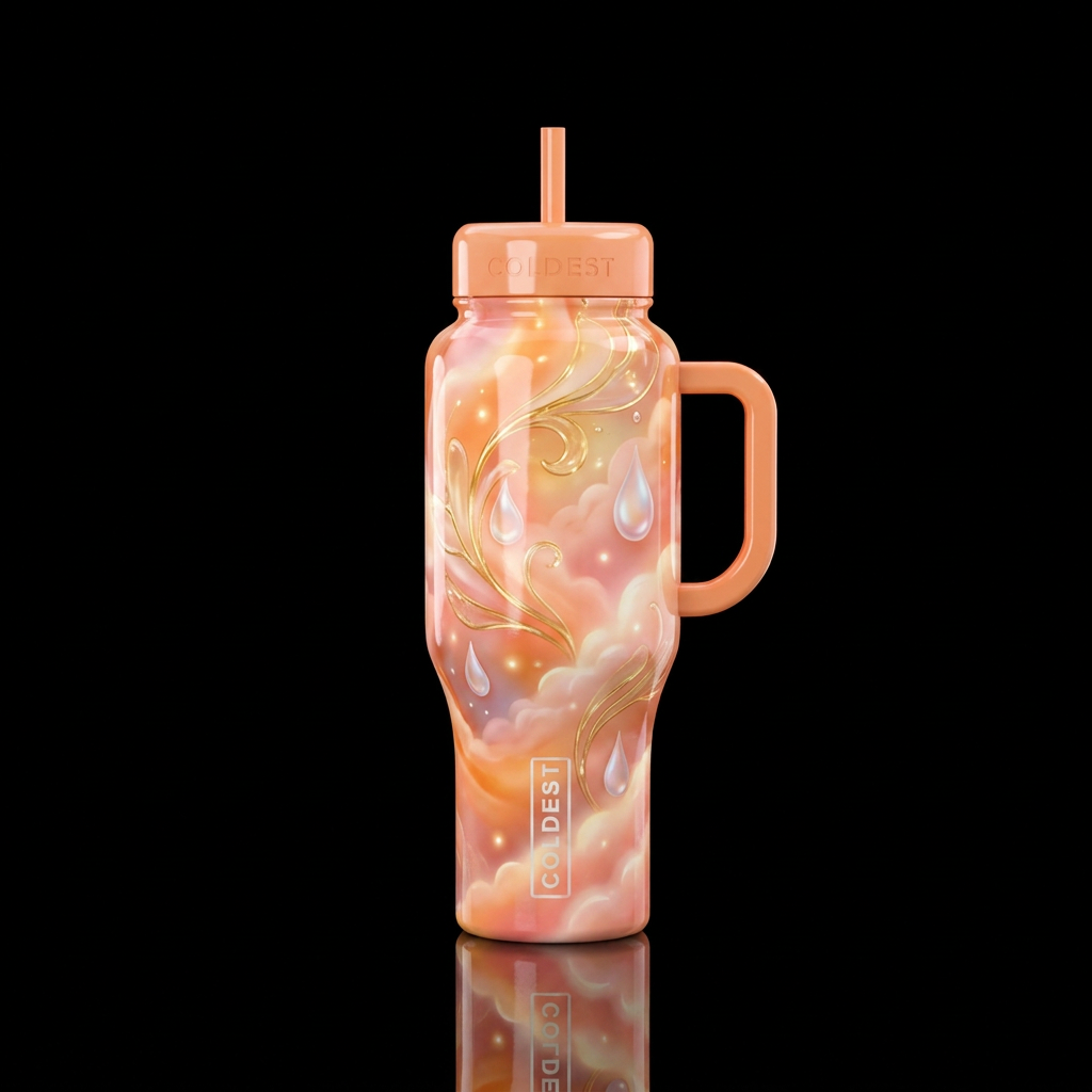 Ambrosia belini,glossy, glowie, trompe-l'œil,beaut... water bottle design