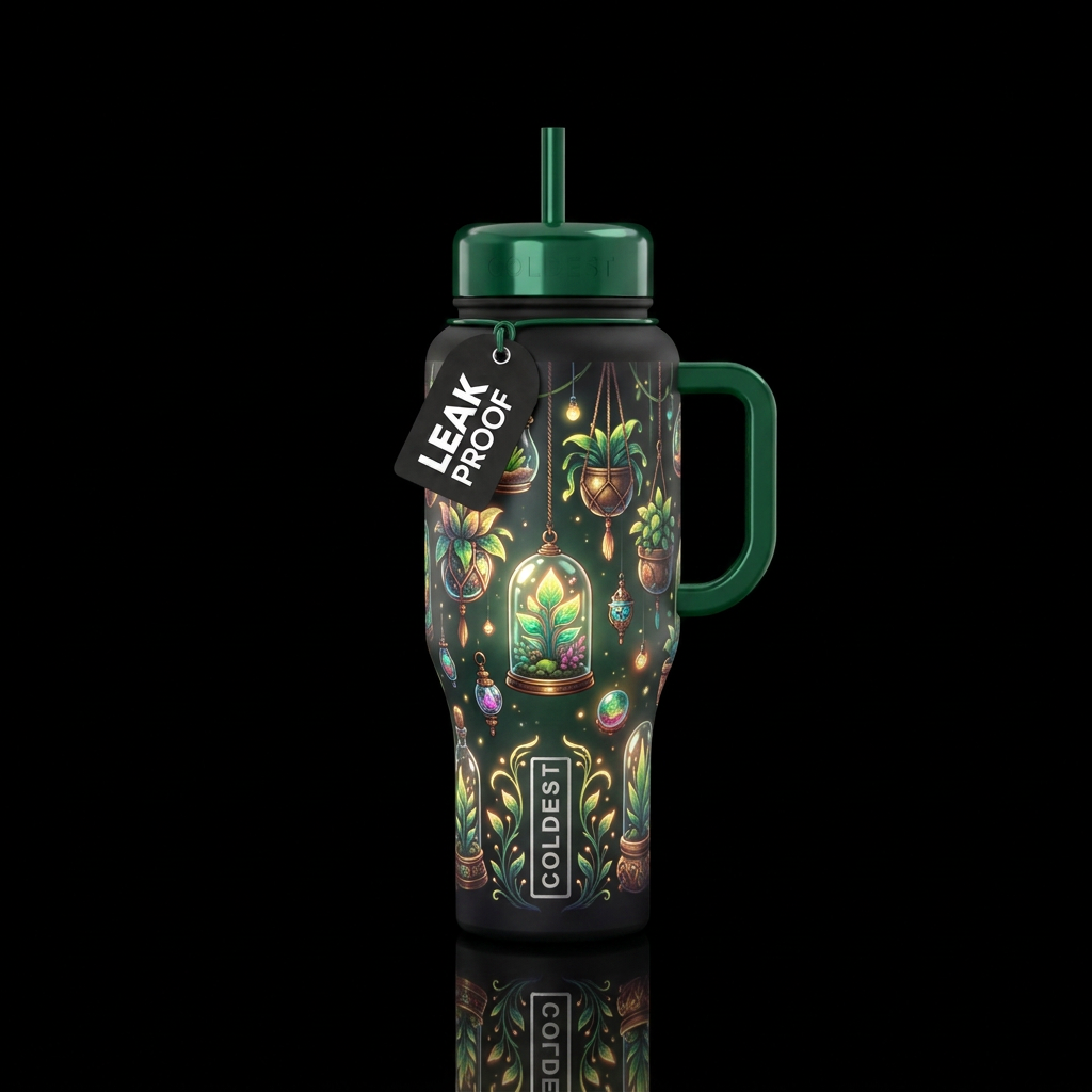 Magical plant collector hanging and potted, glossy... water bottle design