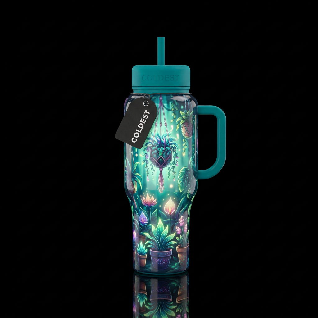 Magical plant collector hanging and potted, glossy... water bottle design