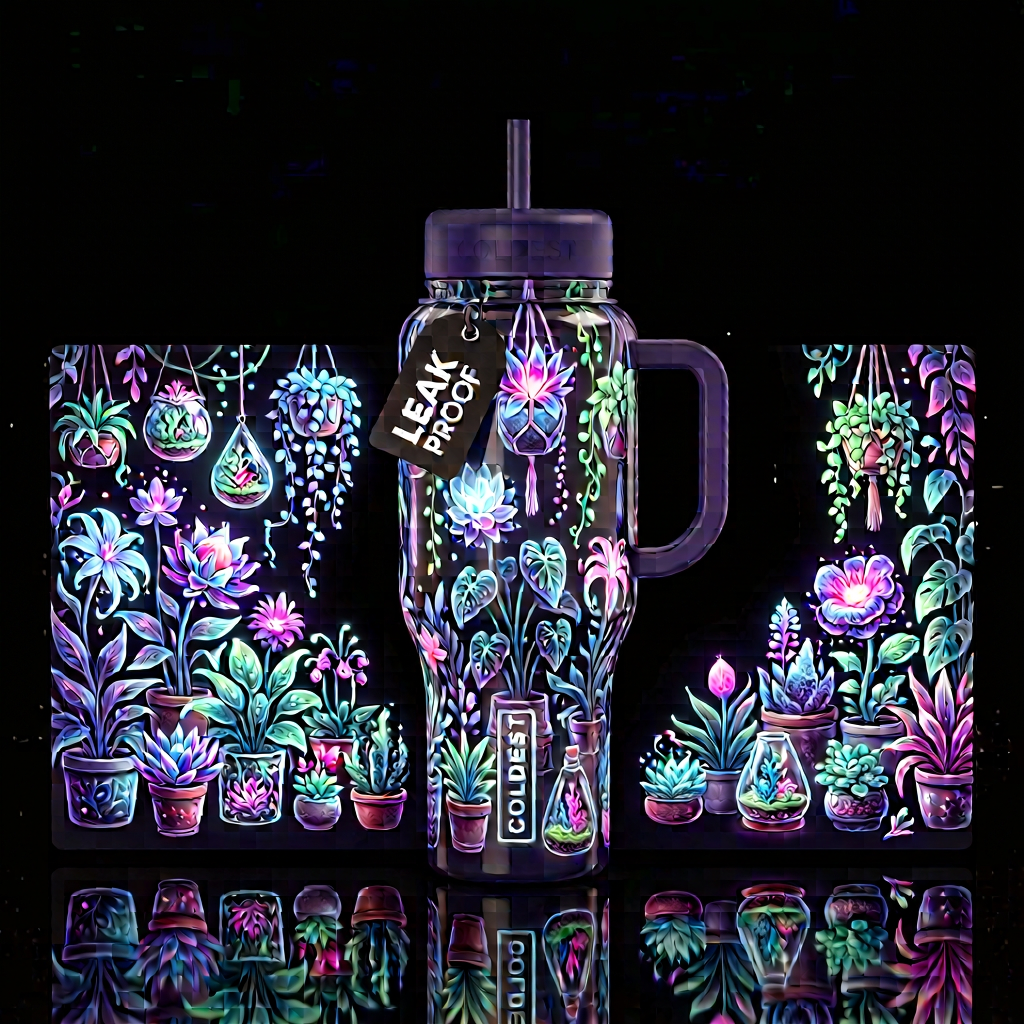 Glowie fantasy plant collector potted and hanging,... water bottle design