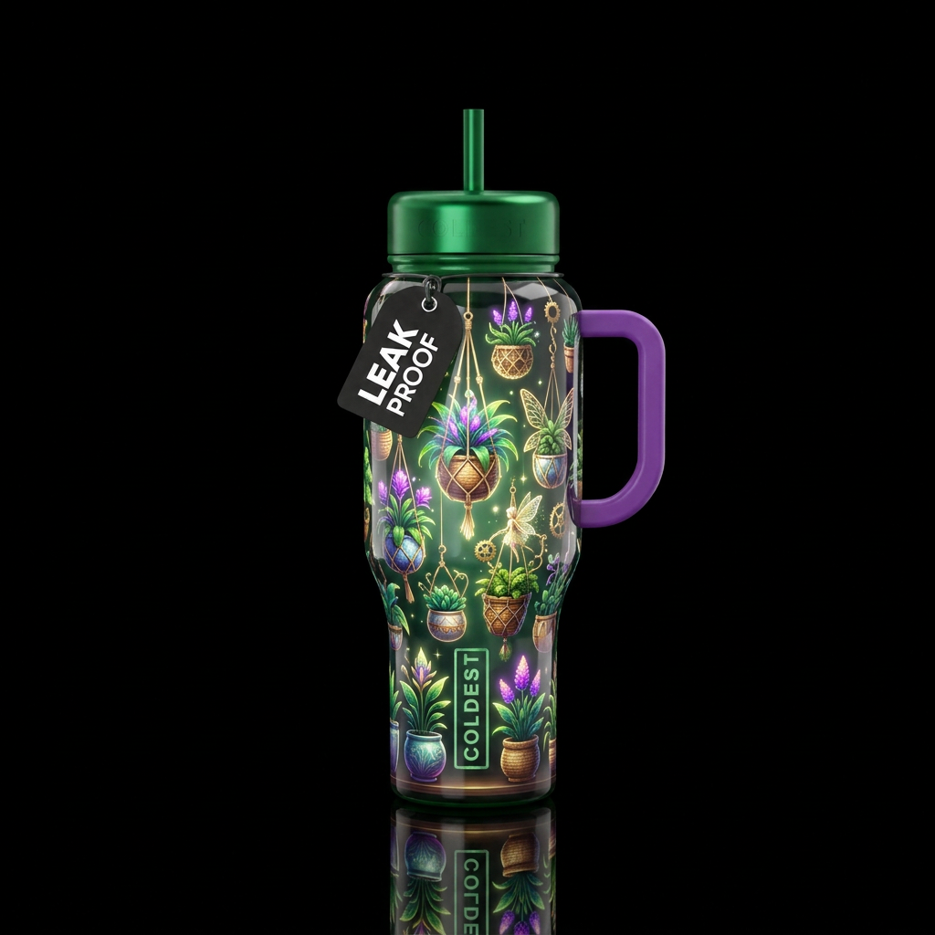 Fairy plant collector potted and  hanging, glossy,... water bottle design