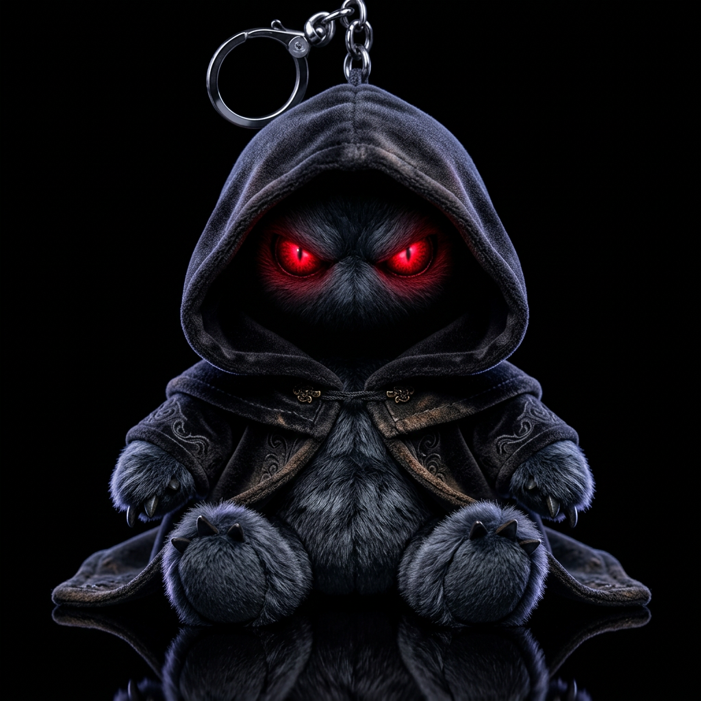 Cloaked gothic with ominous glowie eyes,no other c... water bottle design