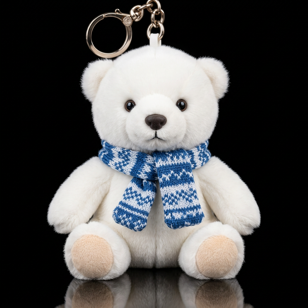 Polar bear with a scarf , no shirt no hat water bottle design