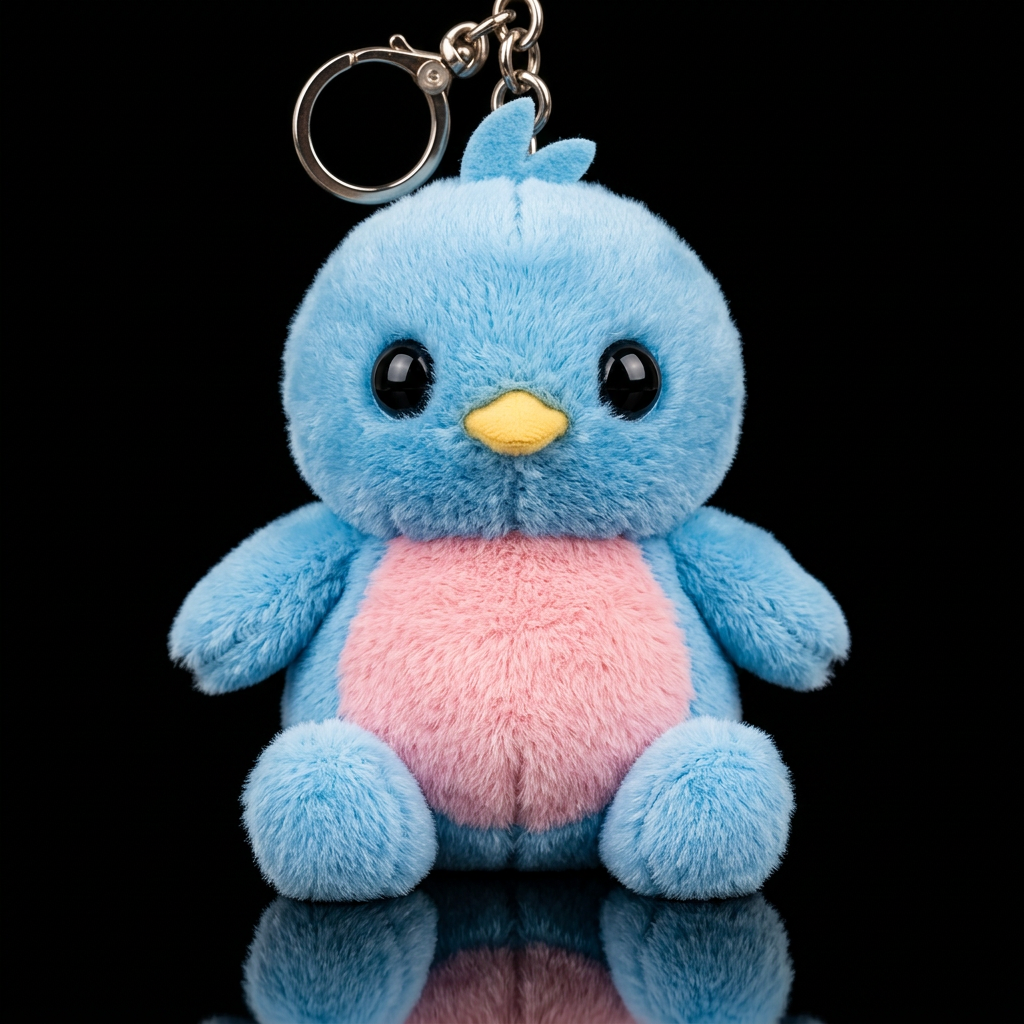 Cute whimsical blue bird with pink chest with big ... water bottle design