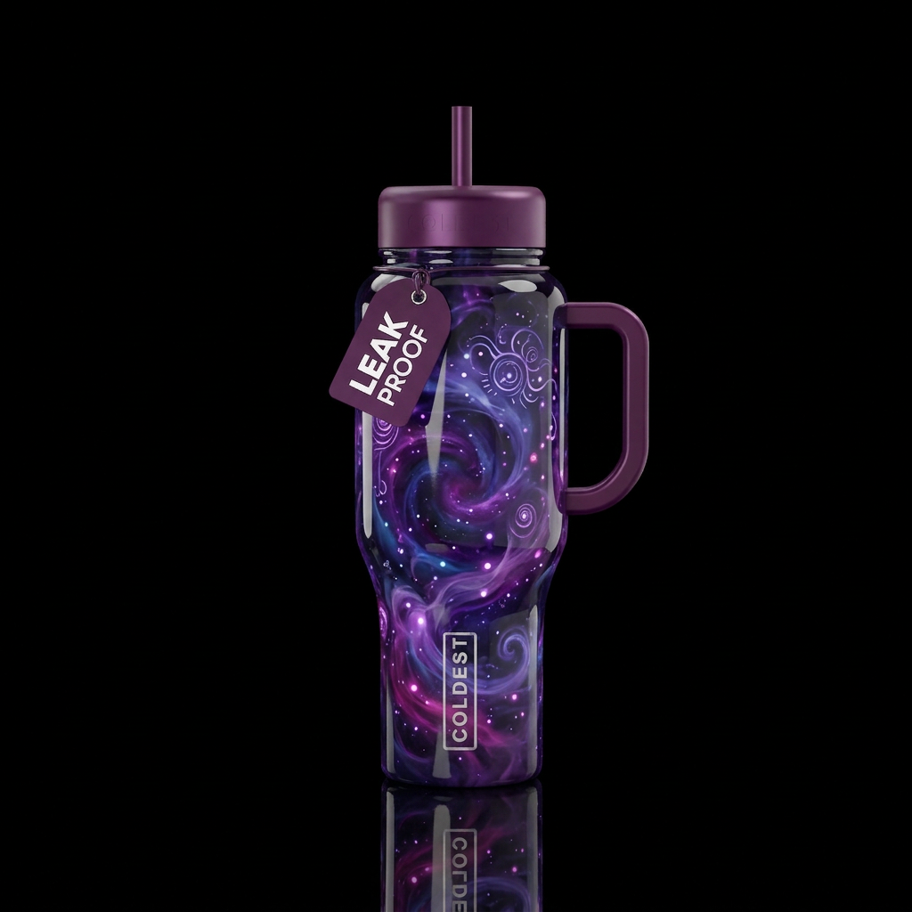 Etheric abyss potion, glossy, glowie, trompe-l'œil... water bottle design