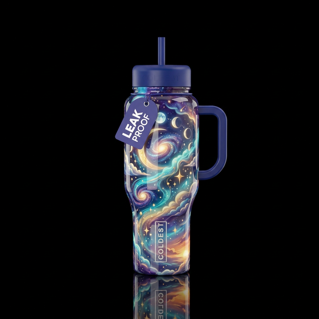 Magic lunar elixir, glossy, glowie, trompe-l'œil, ... water bottle design