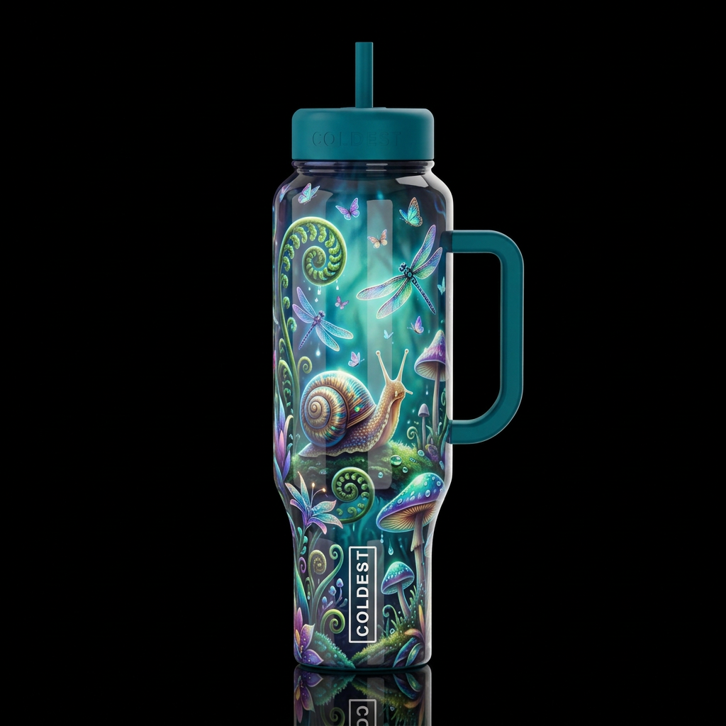 Whimsical fun,glossy, glowie, trompe-l'œil, beauti... water bottle design