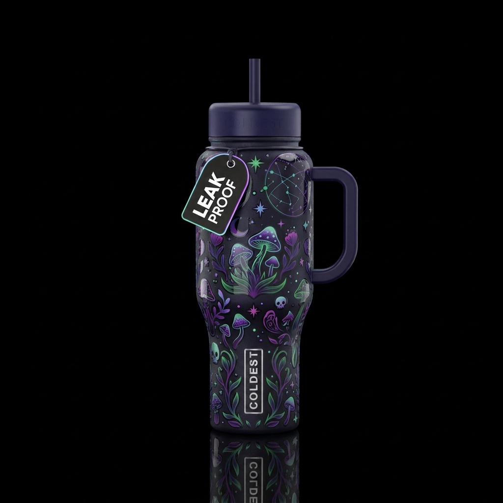 Voodoo glow,glossy, glowie, trompe-l'œil, beautife... water bottle design