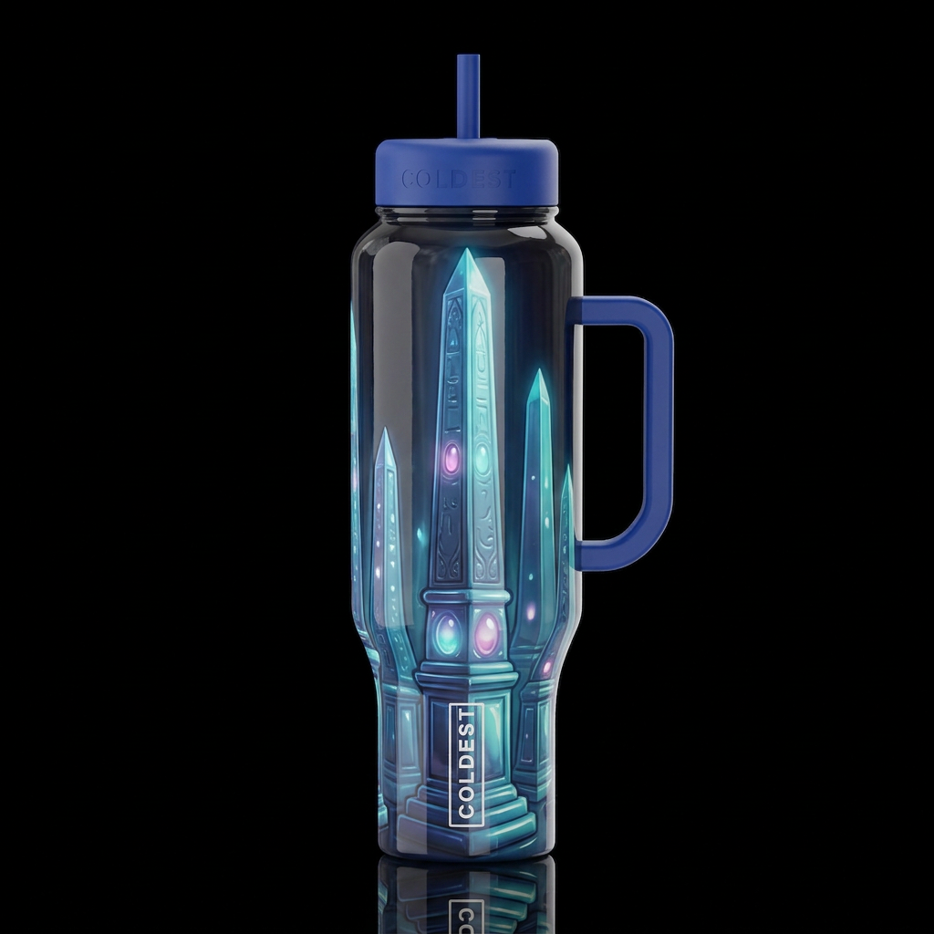 Obelisks, glossy, glowie, trompe-l'œil, beautifero... water bottle design