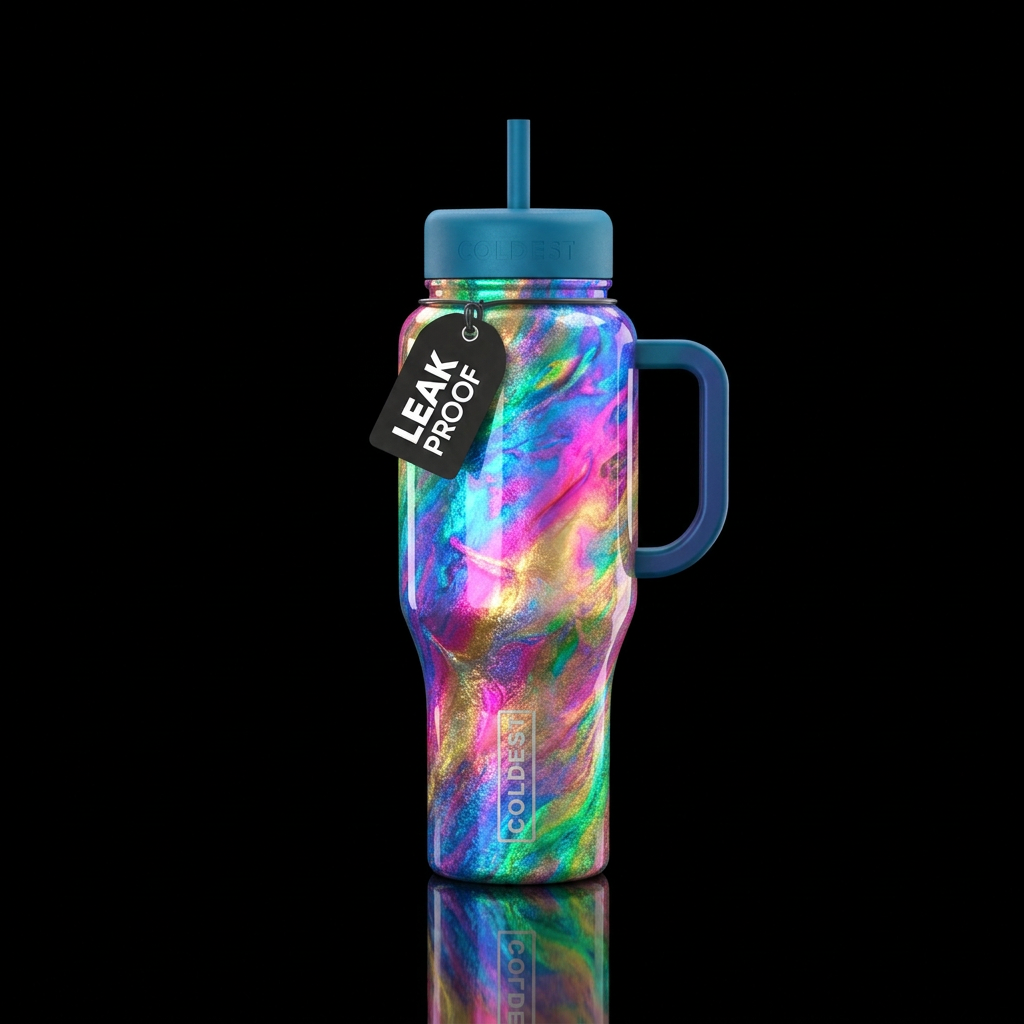 flexible, artistic, inbued, vibrant,glossy, glowie... water bottle design