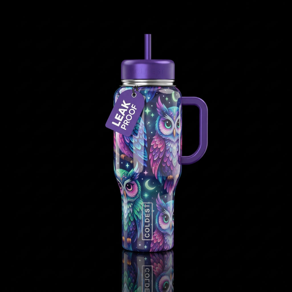glossy, glowie, trompe-l'œil, beautiferous, dreamy... water bottle design