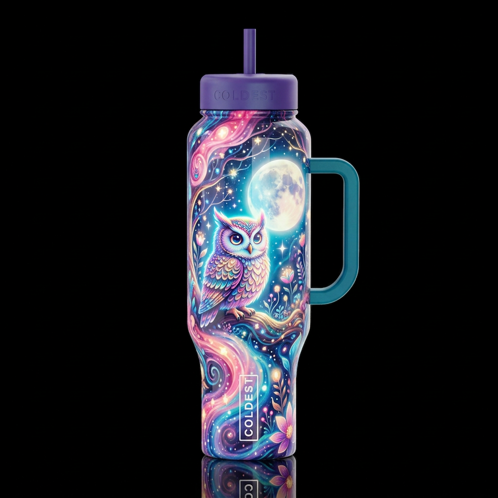 glossy, glowie, trompe-l'œil, beautiferous, dreamy... water bottle design