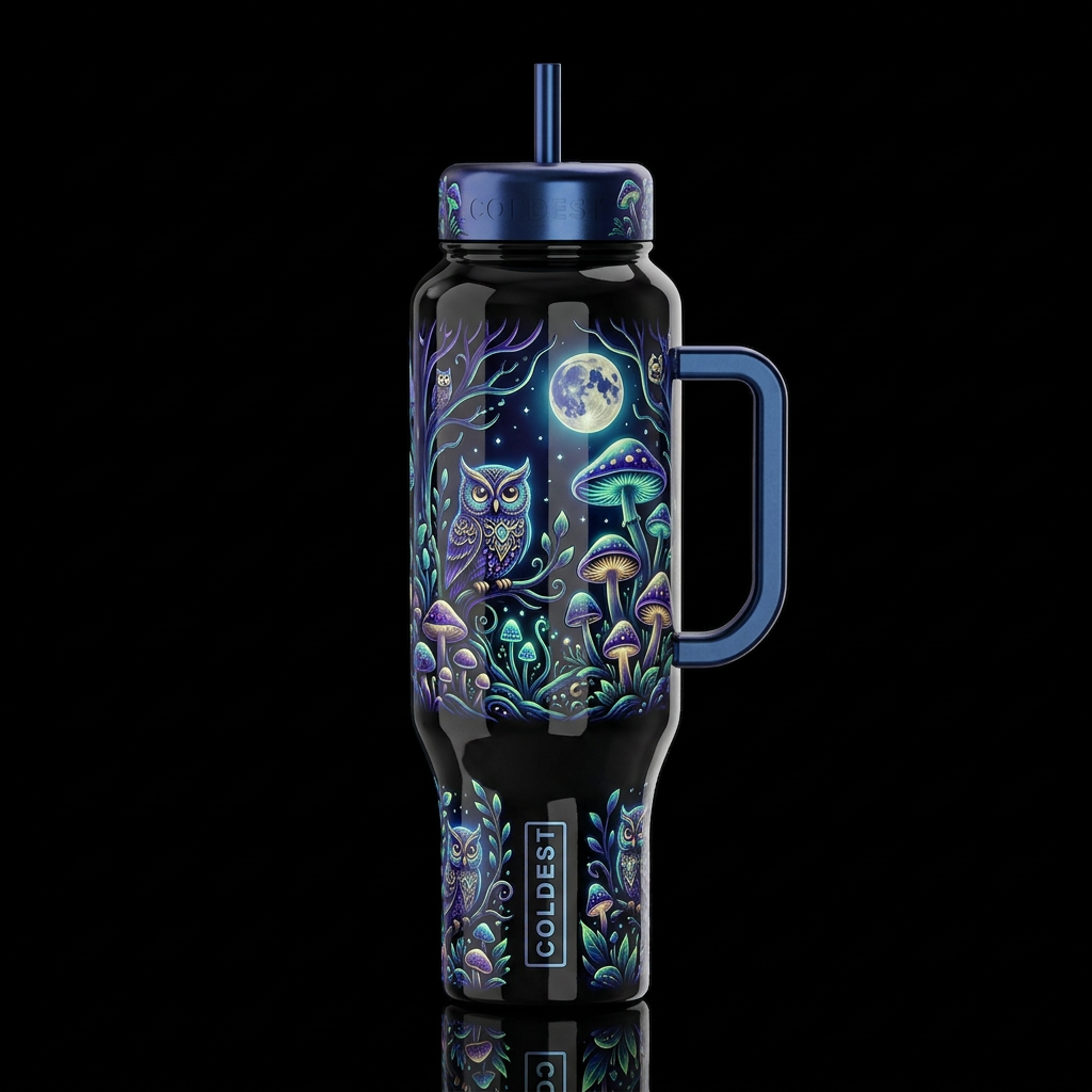 glossy, glowie, trompe-l'œil, beautiferous, dreamy... water bottle design