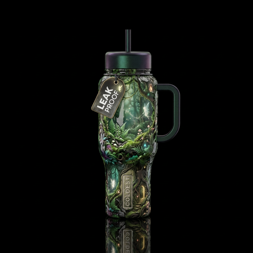 Mimicry, glossy, glowie, trompe-l'œil, beautiferou... water bottle design
