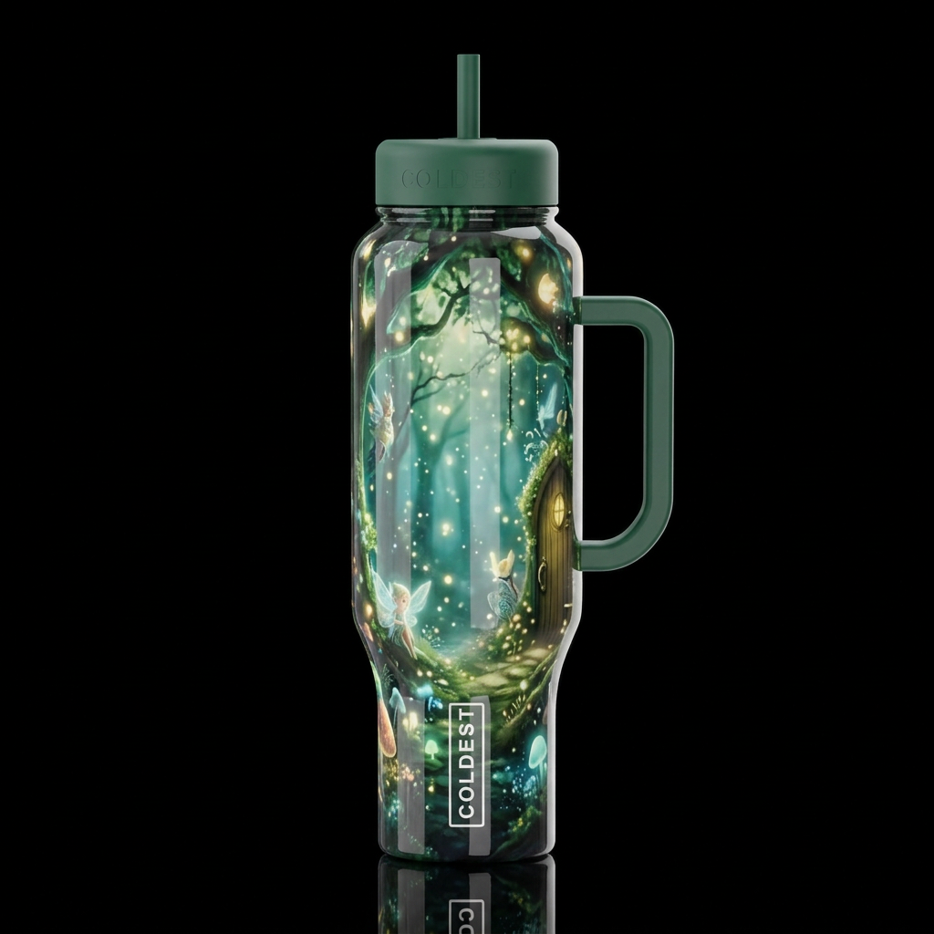 Mimicry, glossy, glowie, trompe-l'œil, beautiferou... water bottle design
