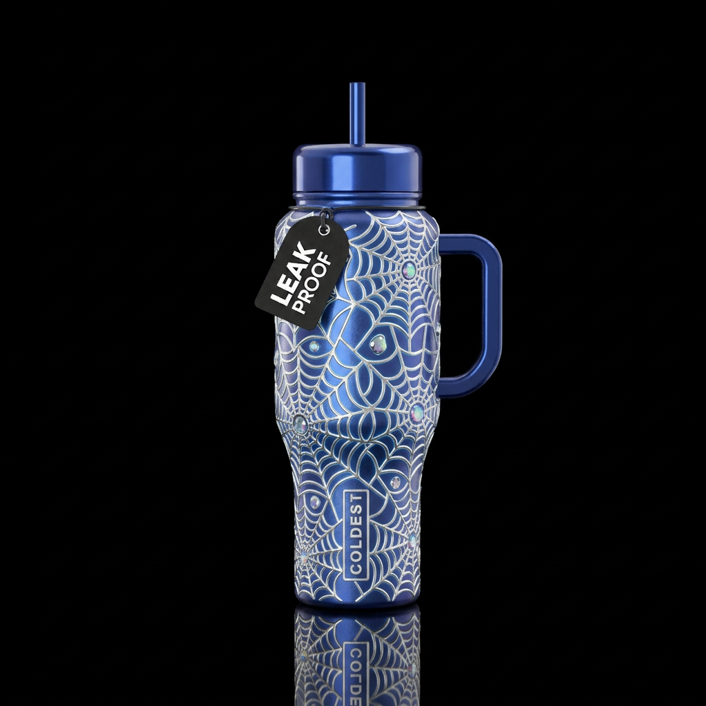 Reveled, glossy, glowie, trompe-l'œil, beautiferou... water bottle design