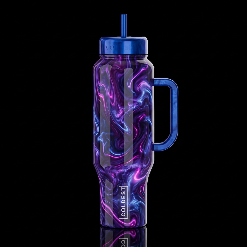 Reveled, glossy, glowie, trompe-l'œil, beautiferou... water bottle design