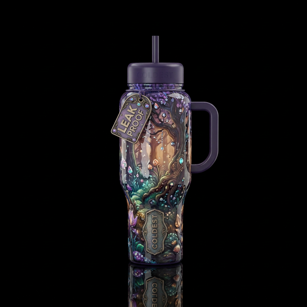 maximalist, twilight, aged, glowie, sparkly, shiny... water bottle design