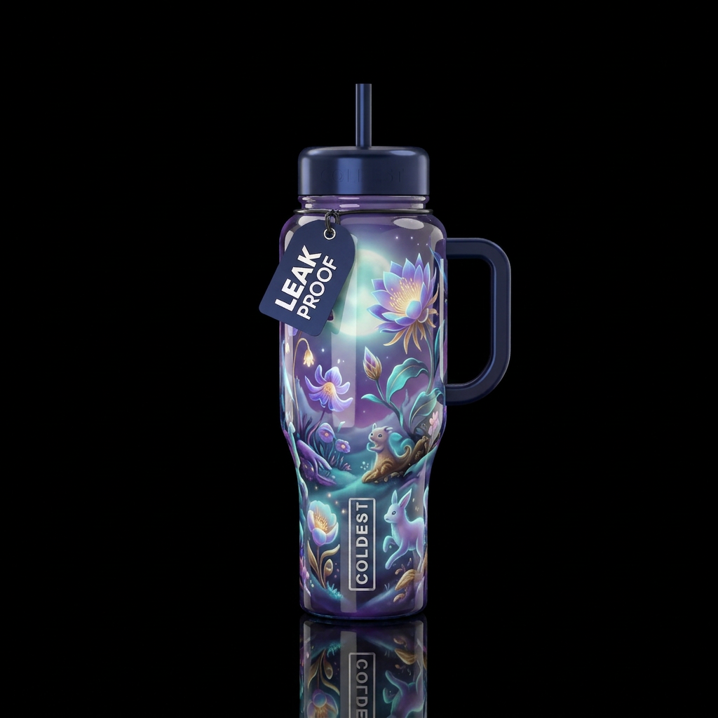 , glossy, glowie, trompe-l'œil, beautiferous, whim... water bottle design
