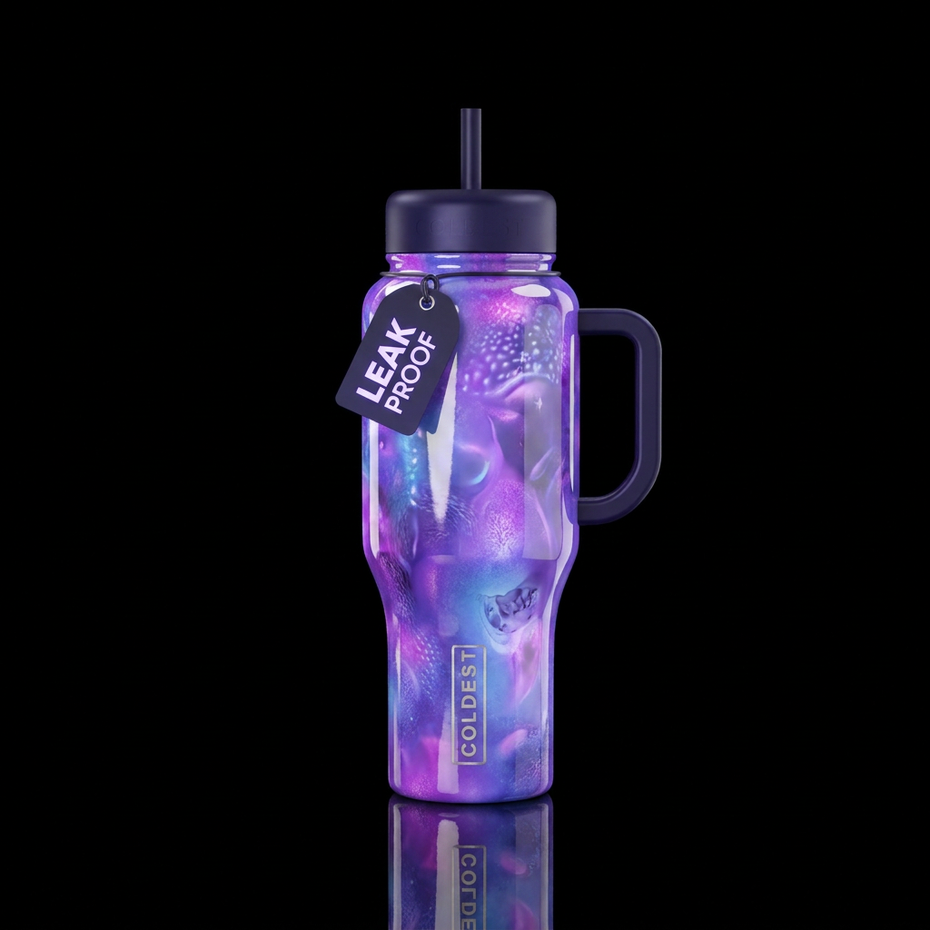 , glossy, glowie, trompe-l'œil, beautiferous, whim... water bottle design