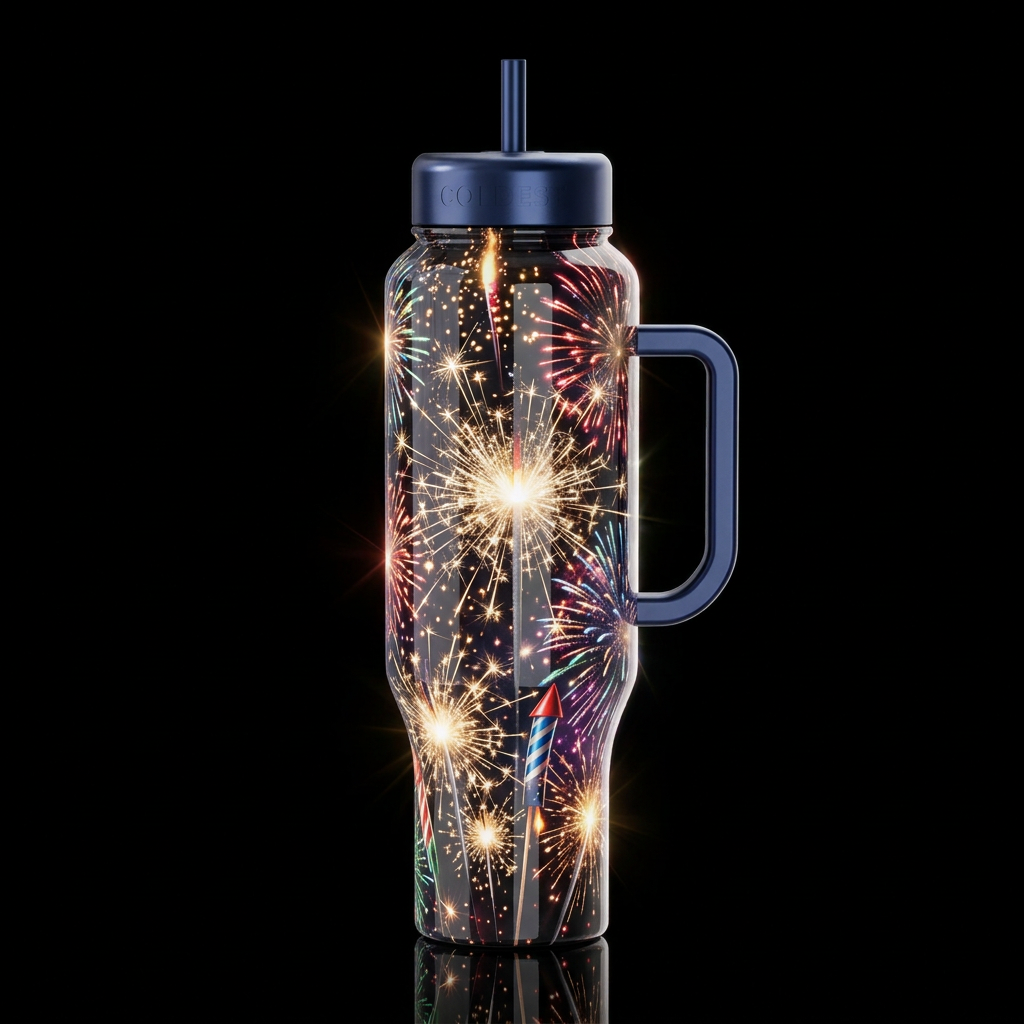 Sparklers Fireworks roman candles bottle rockets, ... water bottle design