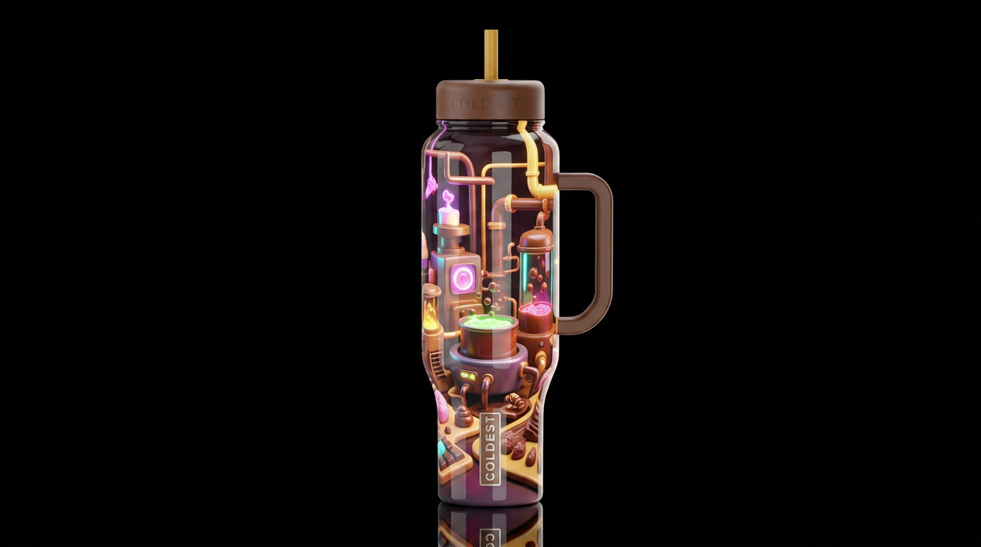 Choco factory, glossy, glowie,trompe-l'œil, beauti... water bottle design