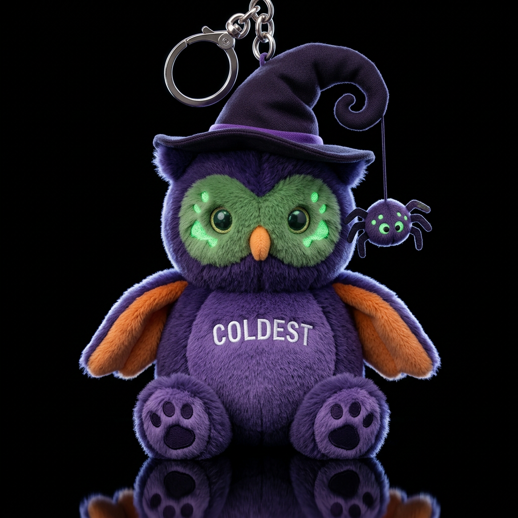 Dark Purple owl green around eyes orange wings whi... water bottle design
