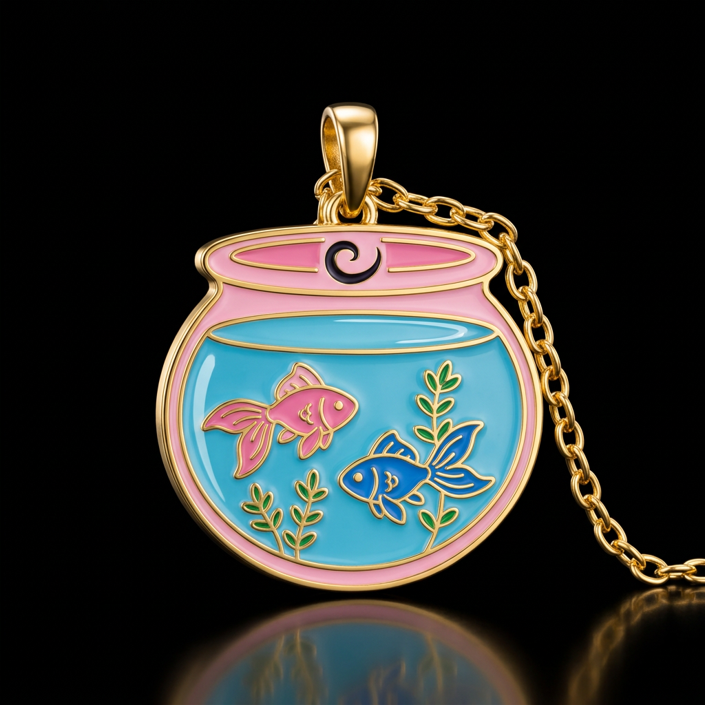 Cotton candy fish bowl water bottle design