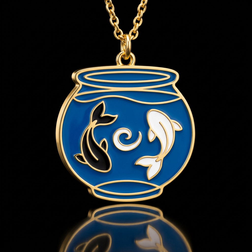 Yin yang fishbowl water bottle design