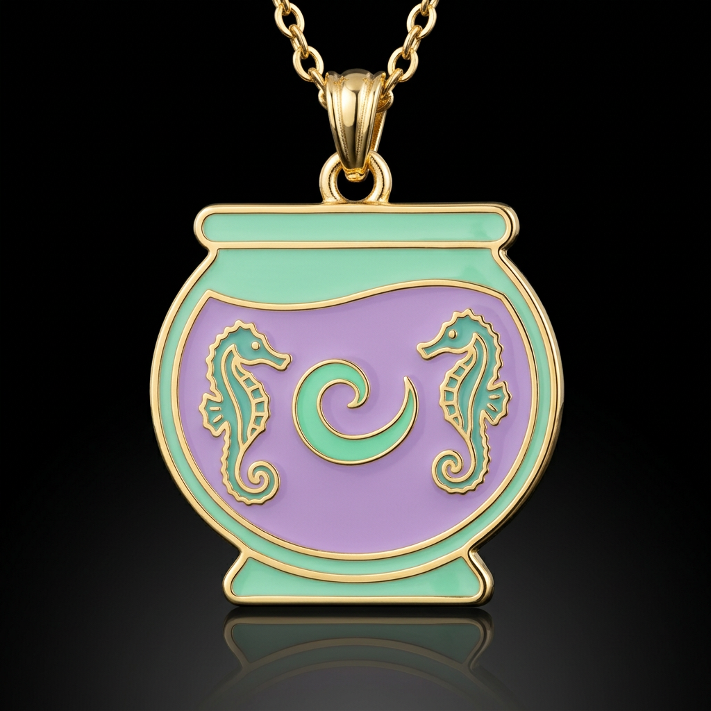 Seahorses bowl water bottle design