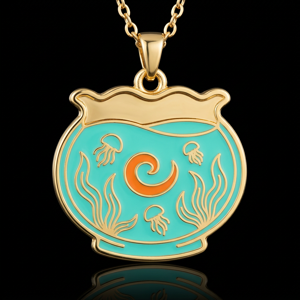 Orange jellyfish water bottle design