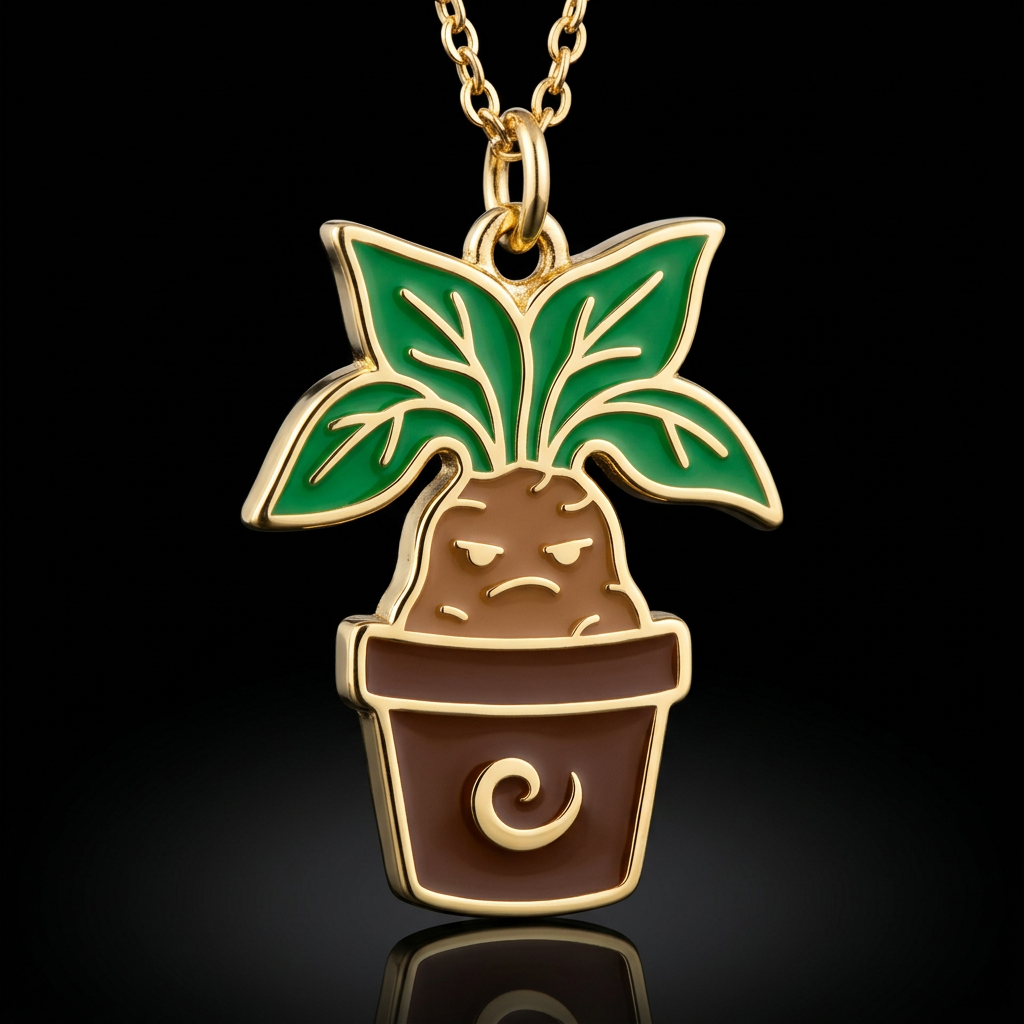 Grumpy mandrake in pot water bottle design