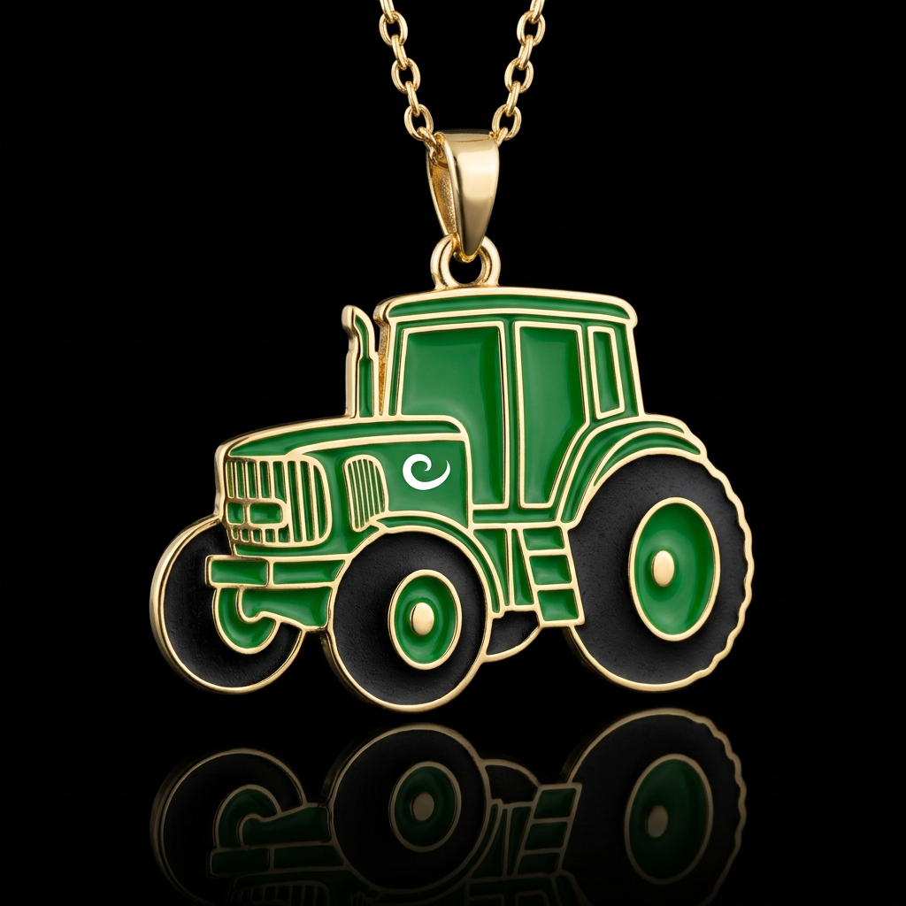 Green tractor water bottle design