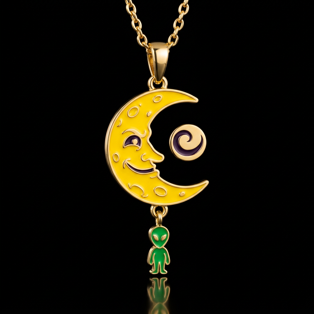 Moon alien water bottle design