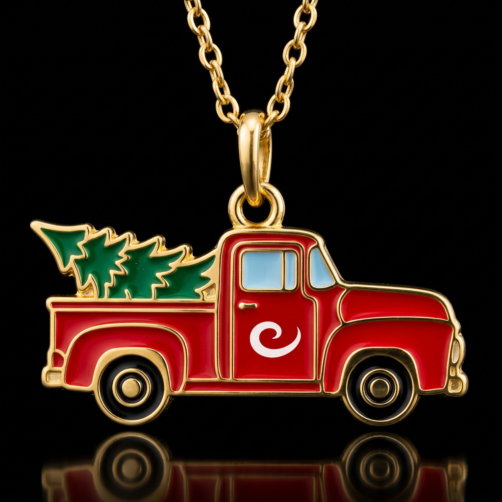 Christmas truck water bottle design