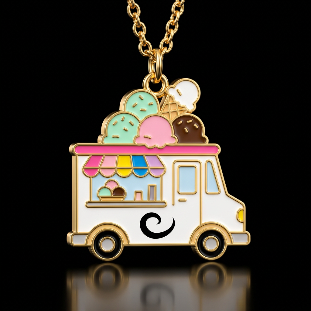 Ice cream dream truck water bottle design
