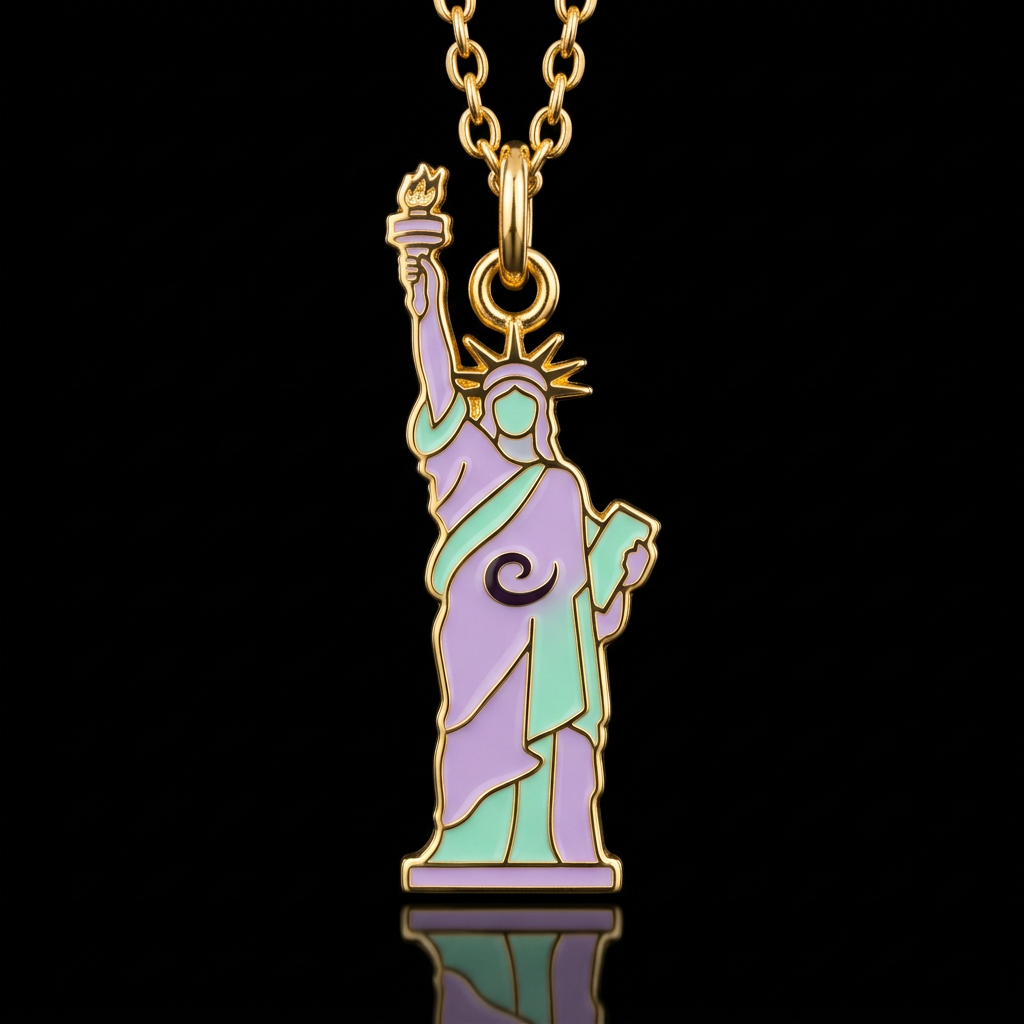 Lady liberty water bottle design