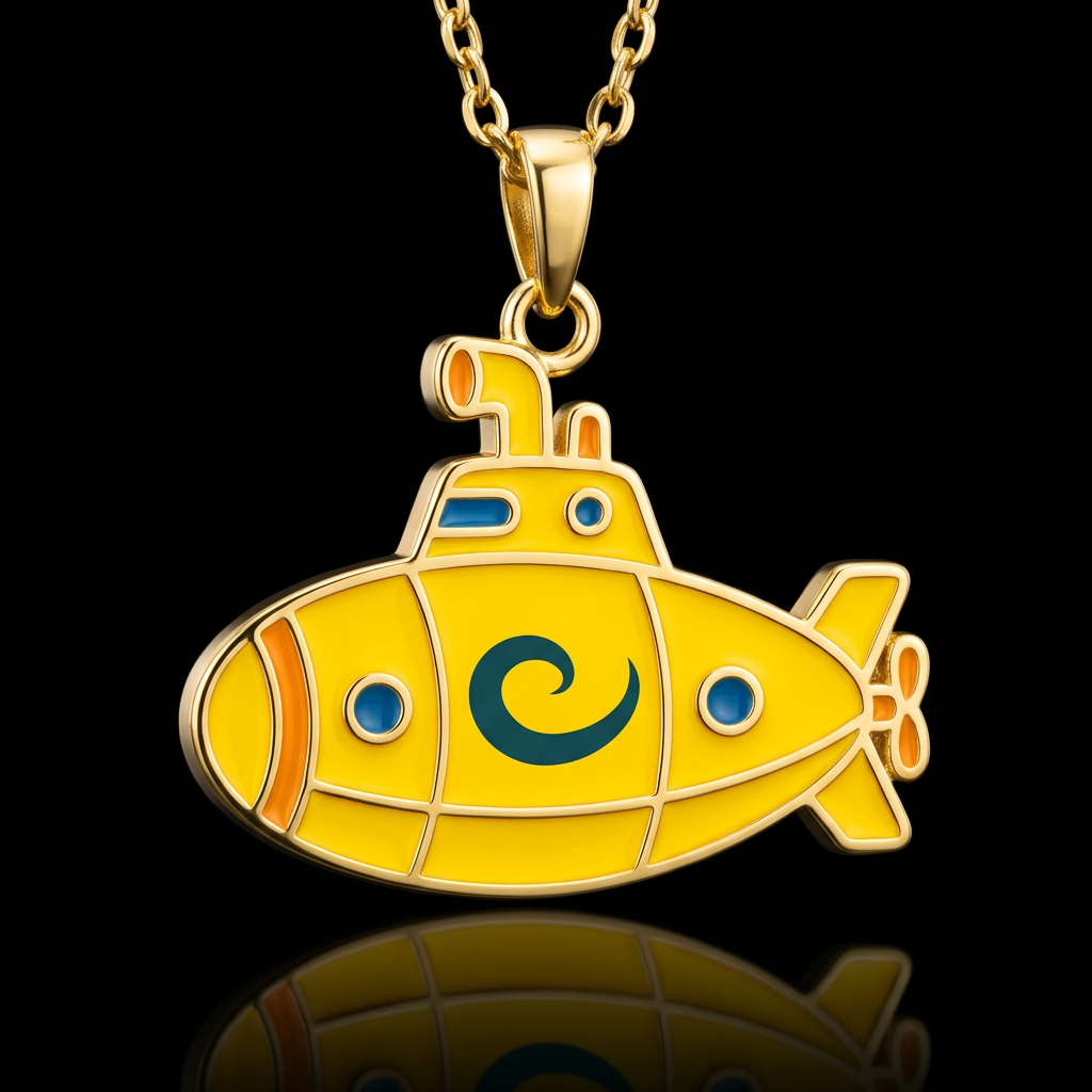 Yellow submarine water bottle design