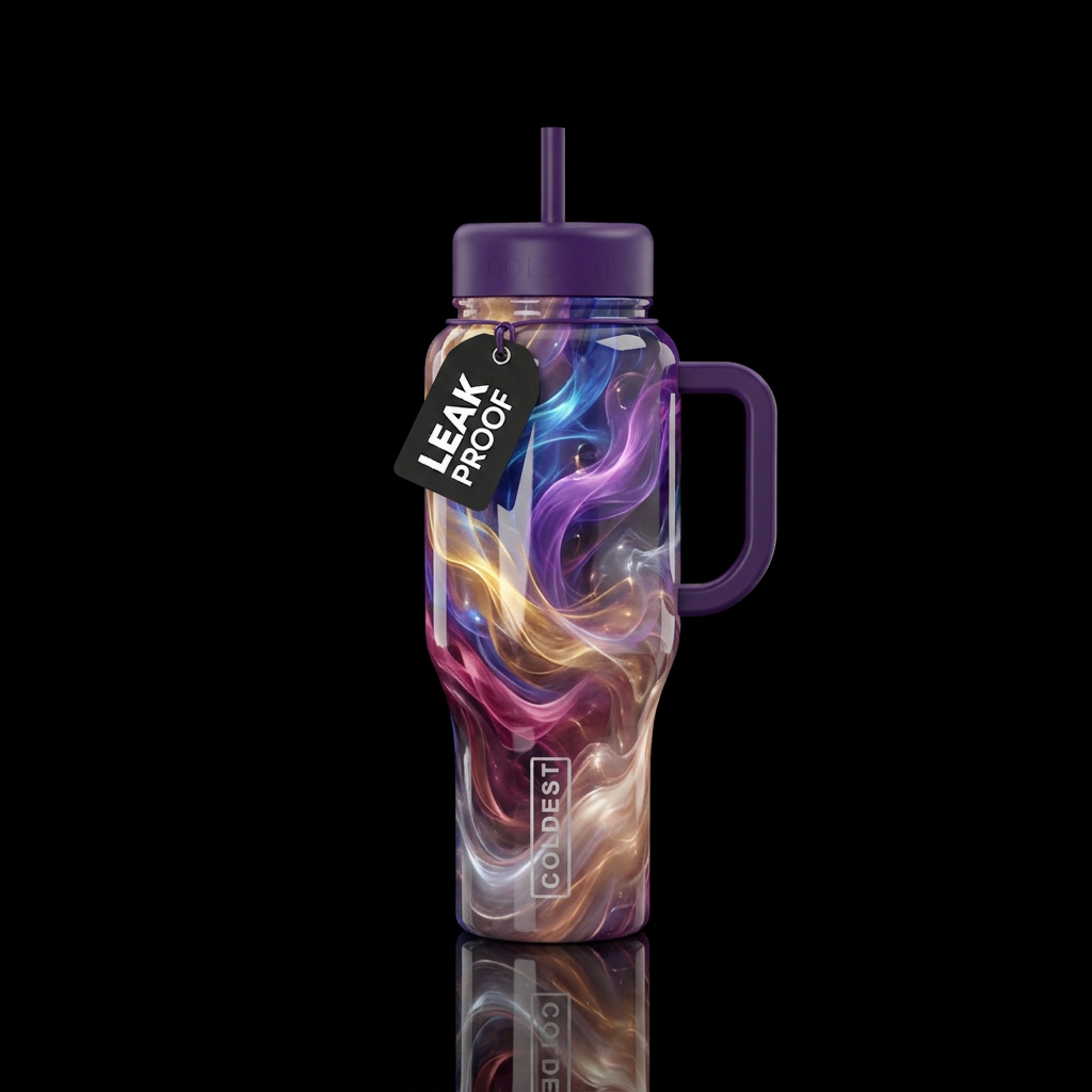 Blue purple gold pink champagne copper silver glow... water bottle design