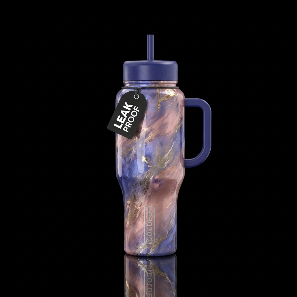 Blue purple tanzanite gold pink champagne copper s... water bottle design