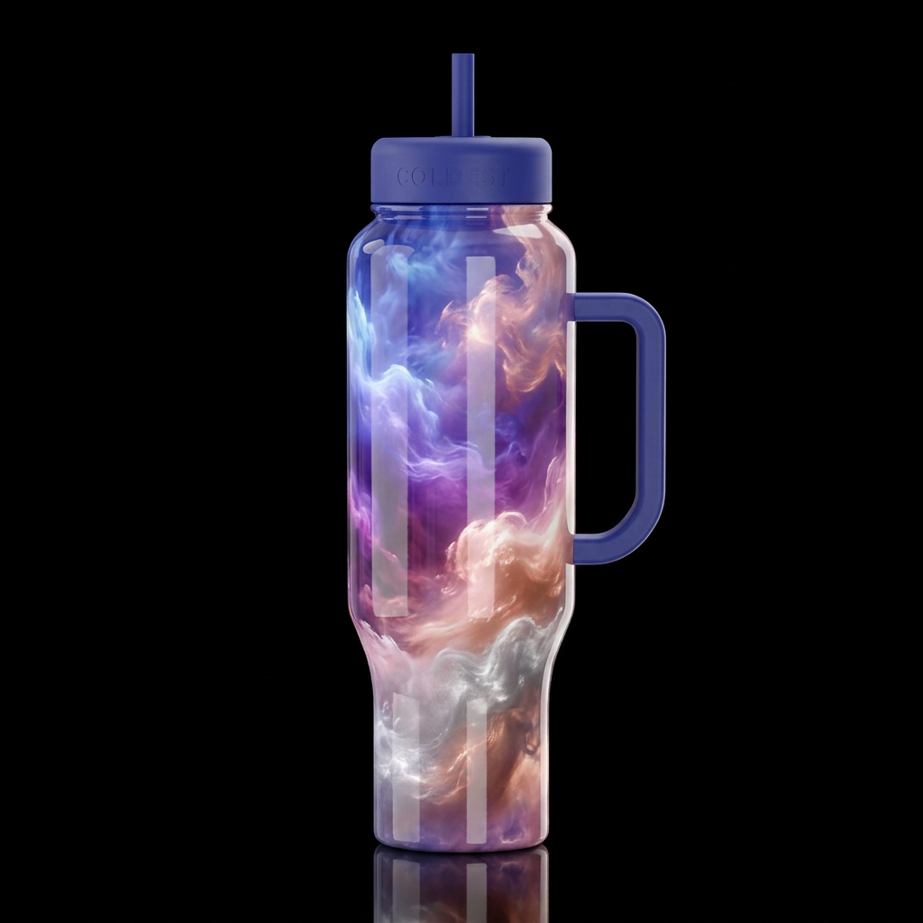 Blue purple tanzanite gold pink champagne copper s... water bottle design