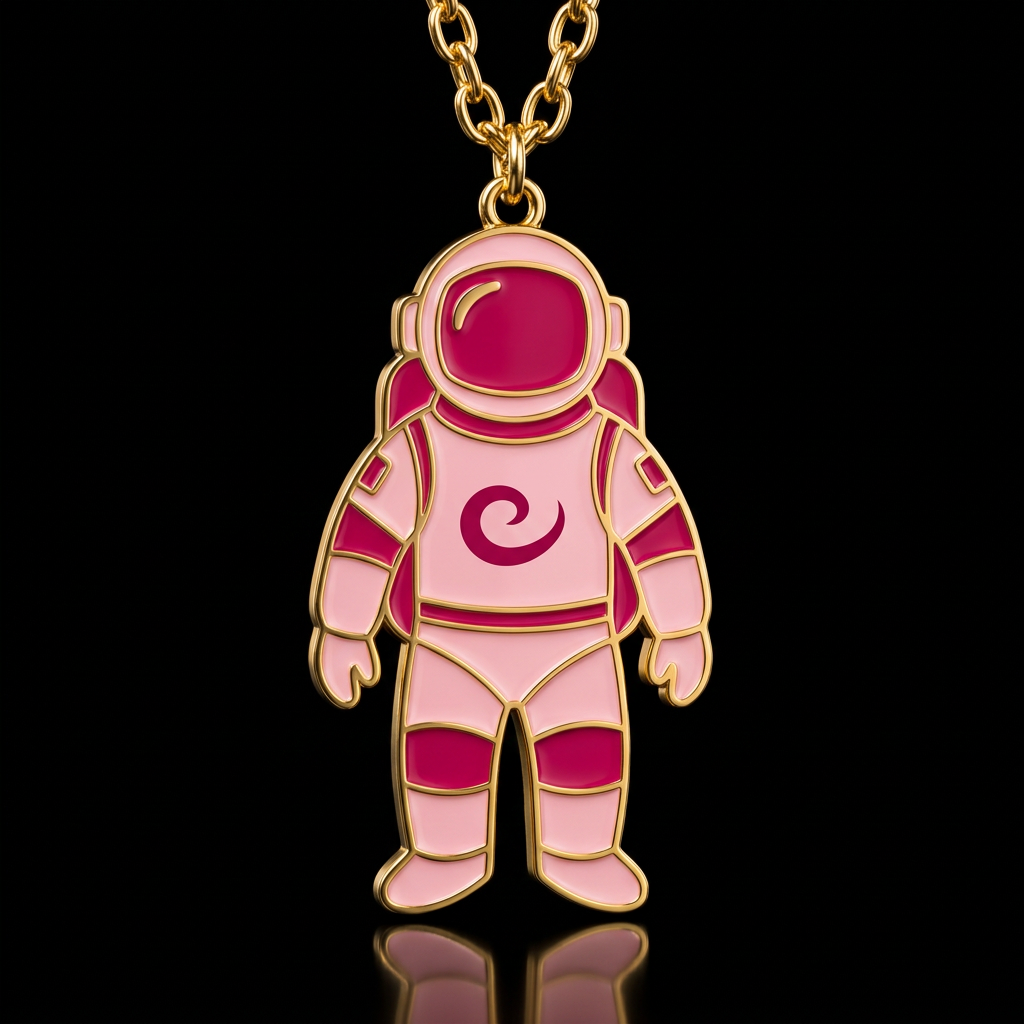Astronaut pink water bottle design