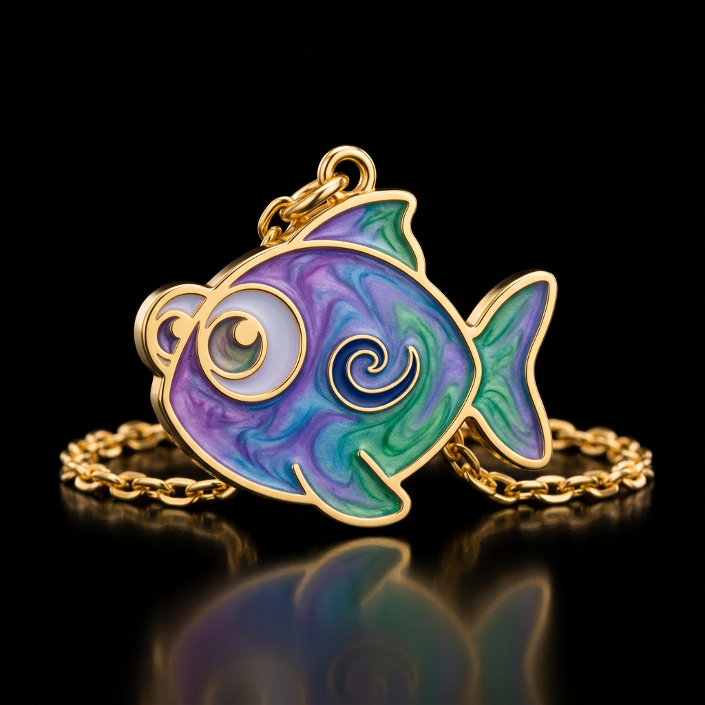 Swirly fish water bottle design